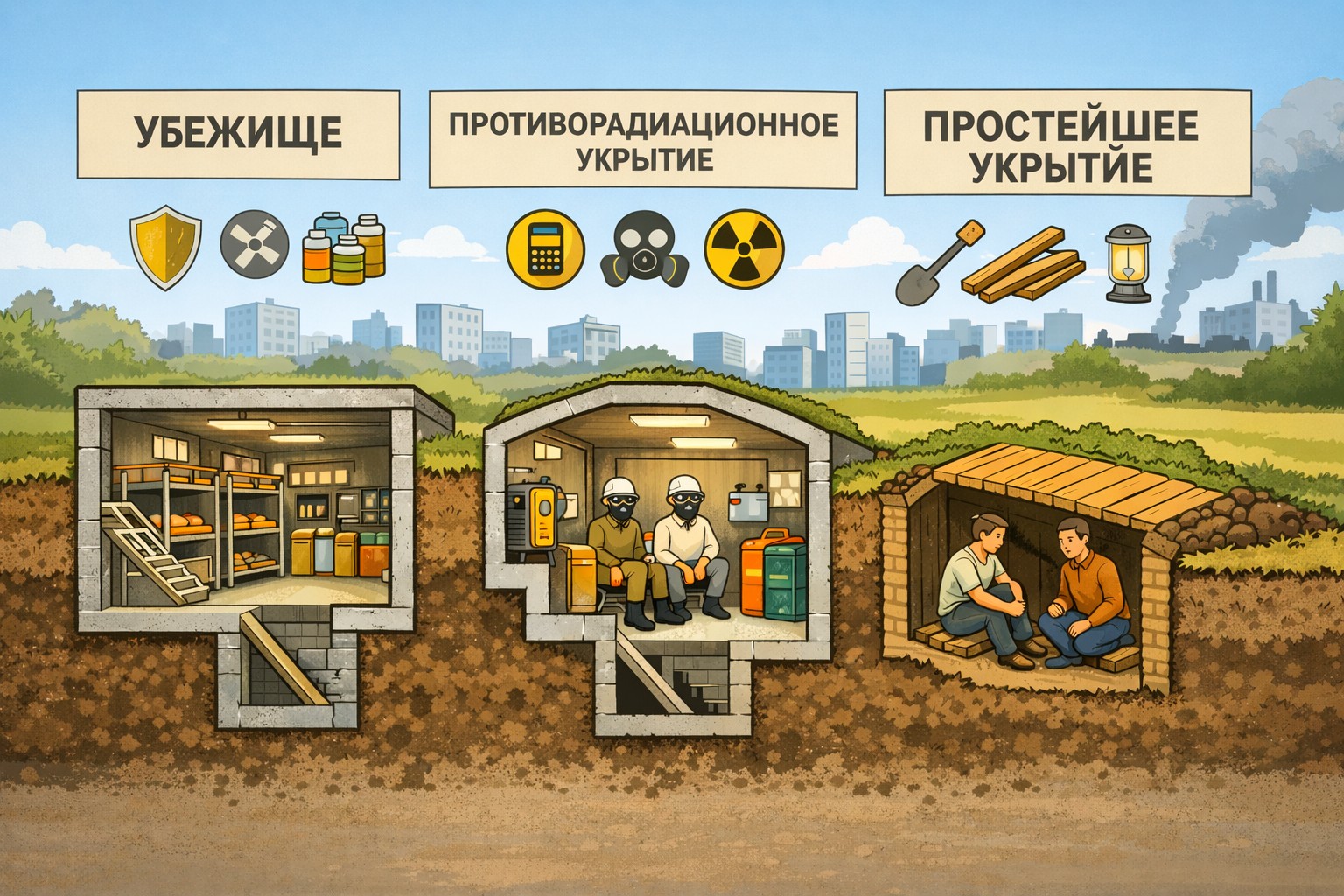 Виды укрытий
